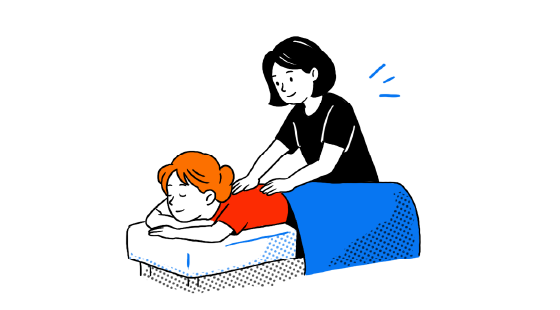 マッサージを受ける人のイラスト